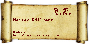 Neizer Róbert névjegykártya